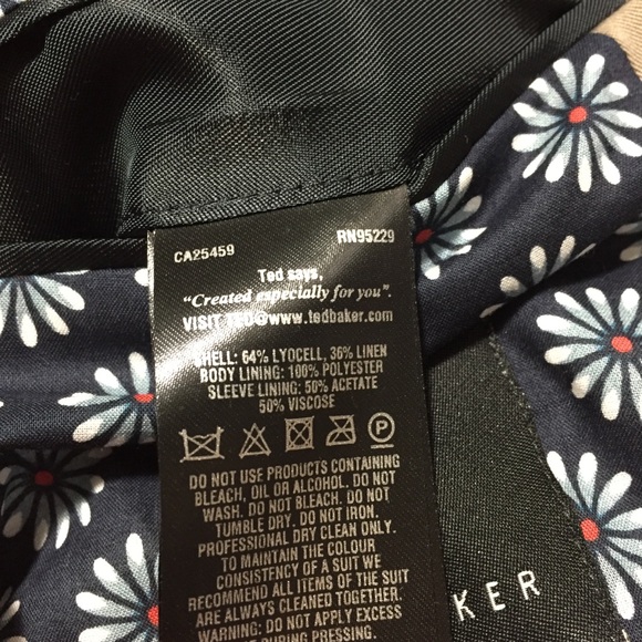 Ted Baker London Lyocell Linen Blend Blazer Men’s Size 6 Brown Tan 2 Button - Picture 11 of 12